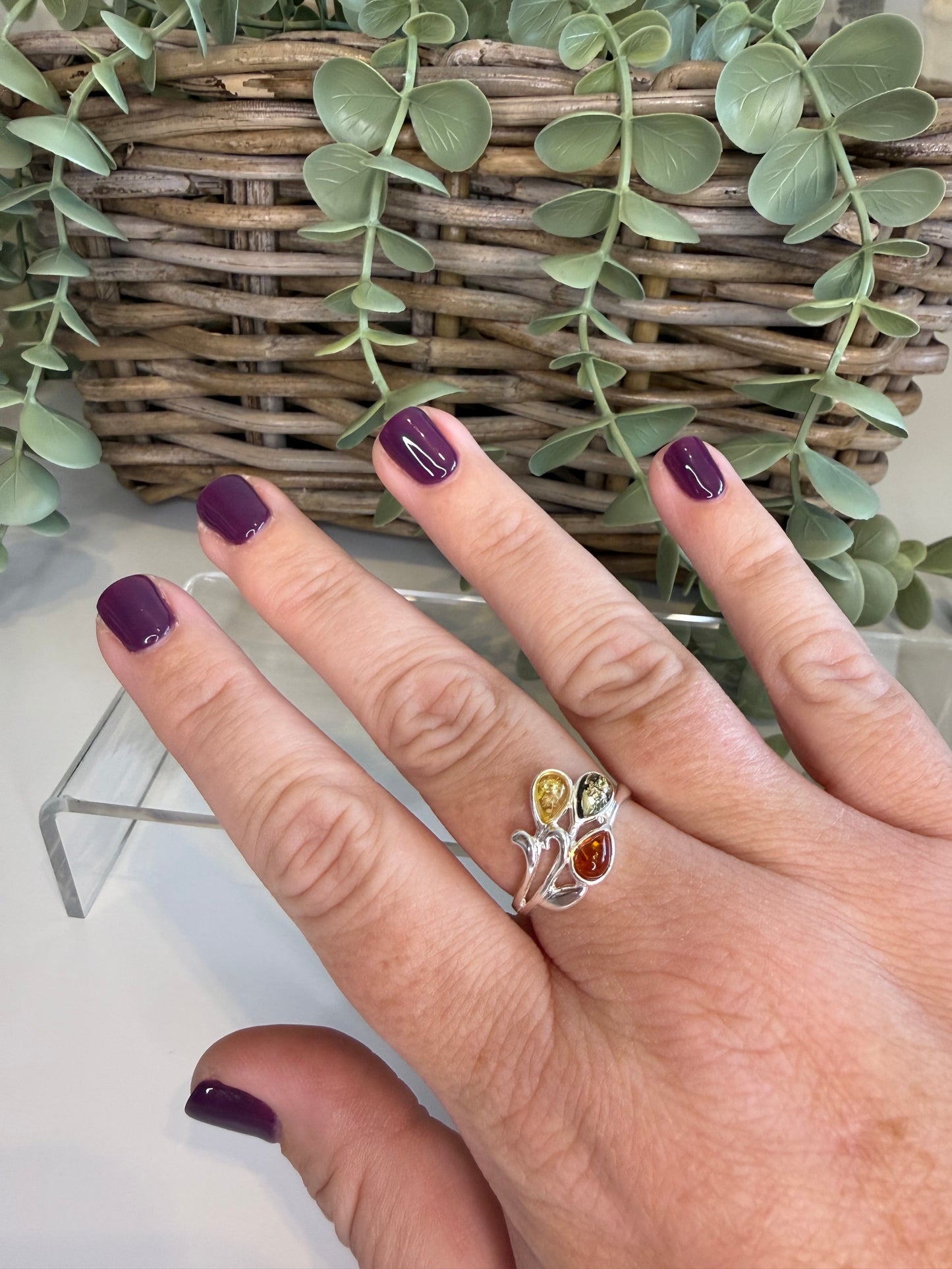 Baltic Amber Mixed Ring