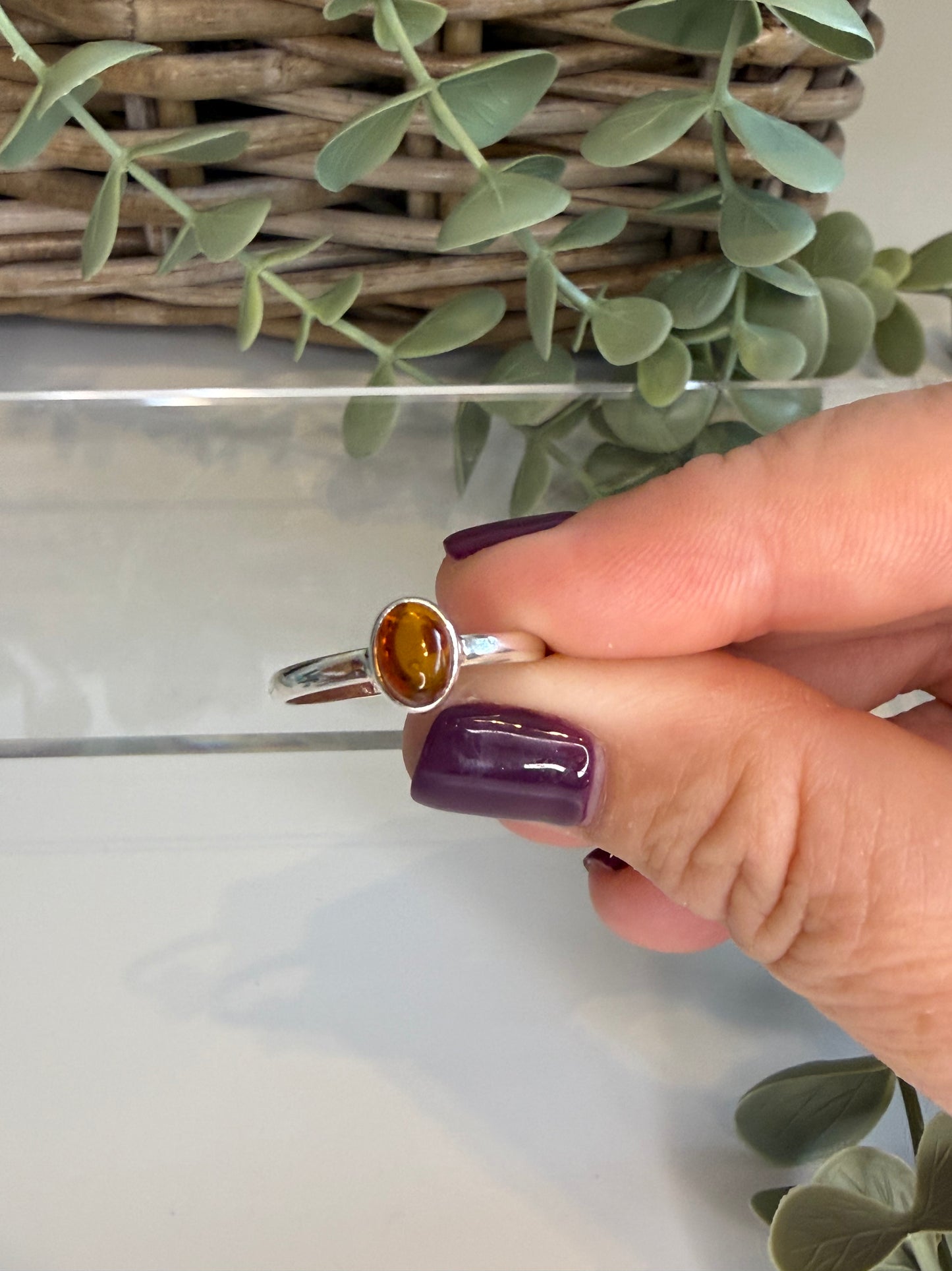 Baltic Amber Ring (Cognac)
