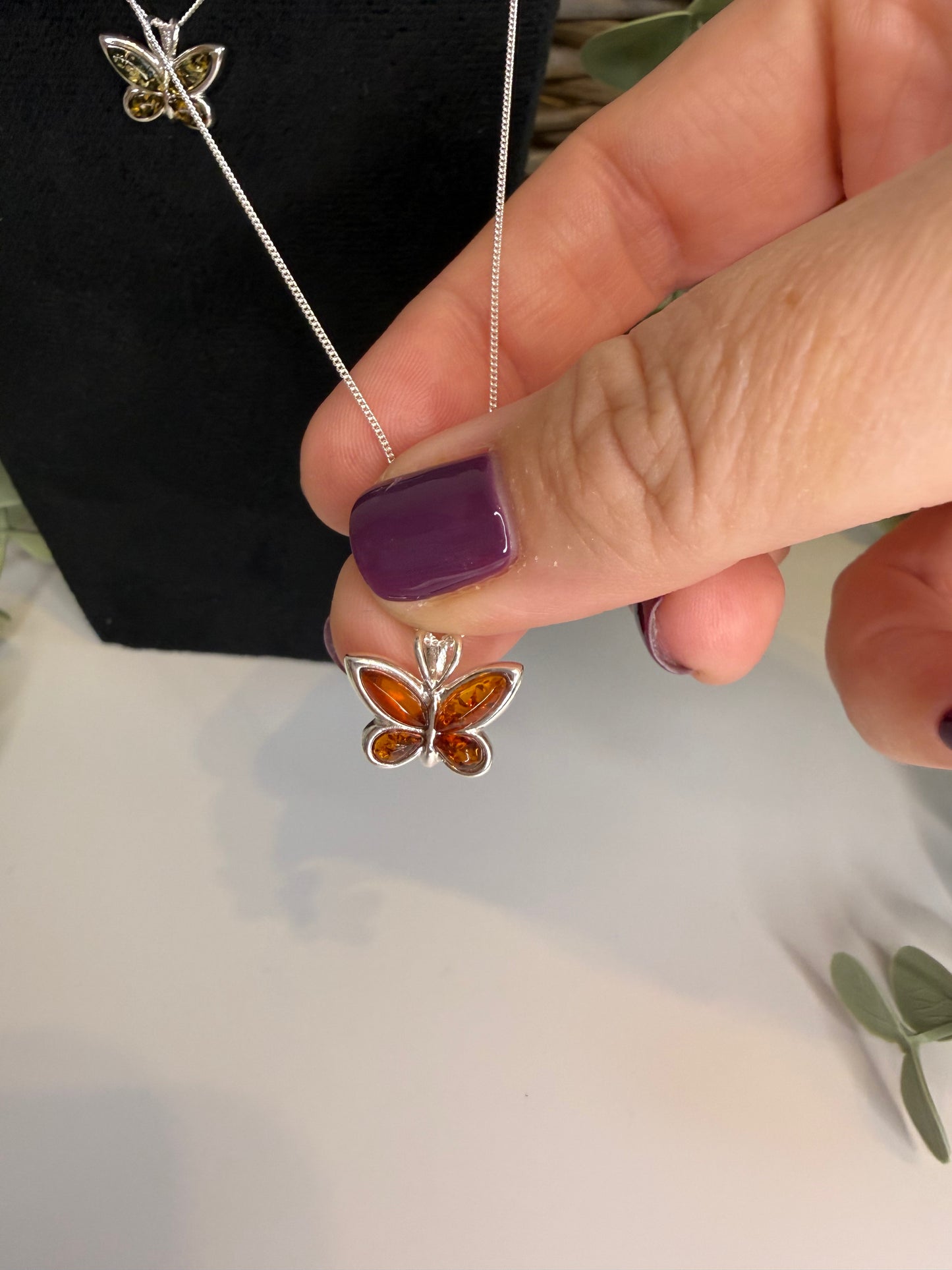 Baltic Amber Butterfly Pendant (Cognac)