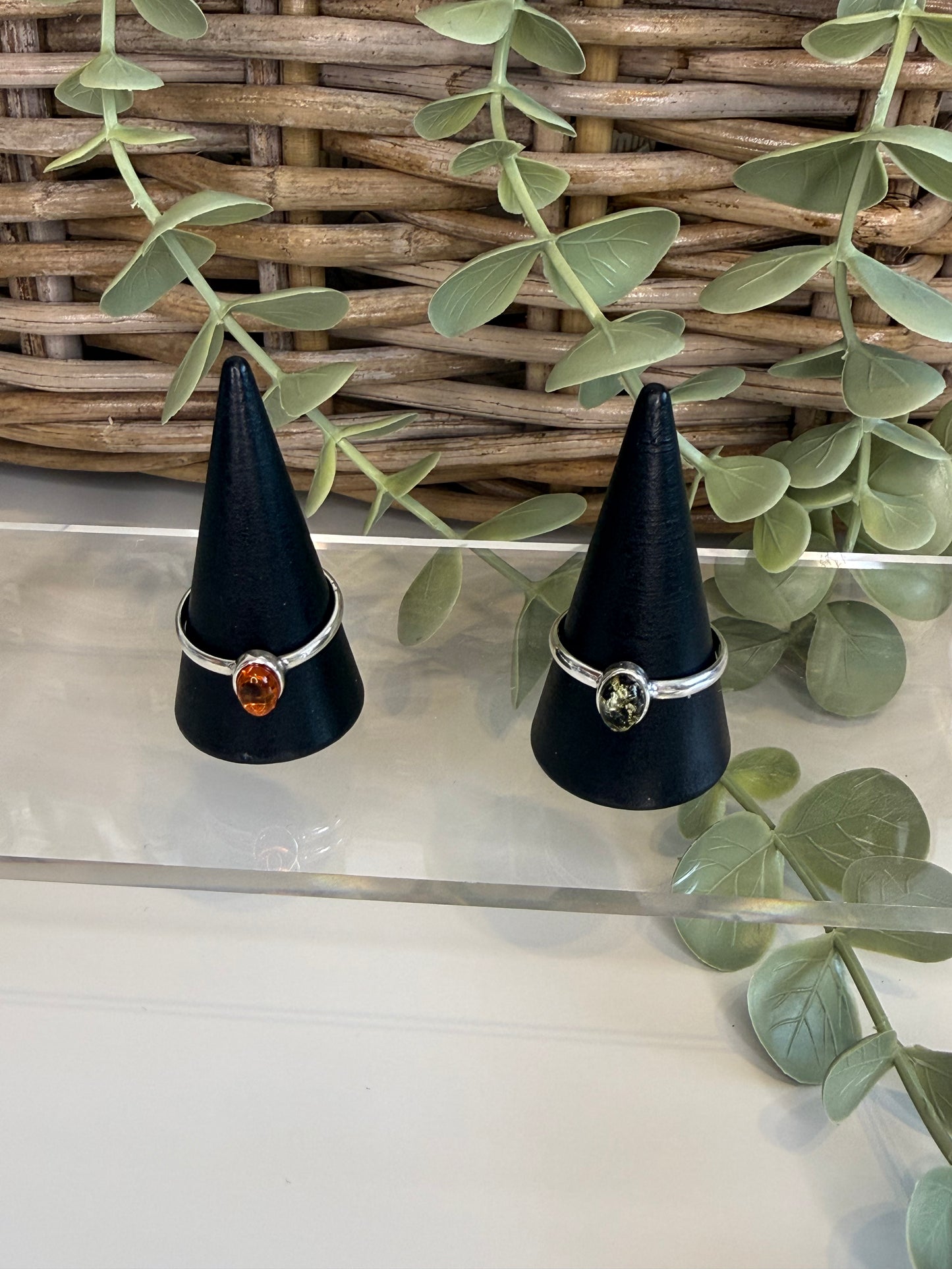 Baltic Amber Classic Ring (Green)